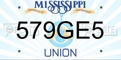579GE5 Mississippi License Plate