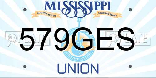 579GES Mississippi License Plate