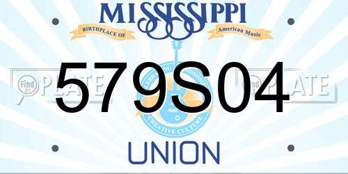 579S04 Mississippi License Plate