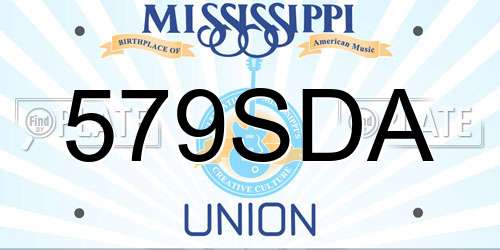 579SDA Mississippi License Plate