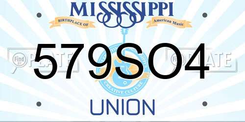 579SO4 Mississippi License Plate
