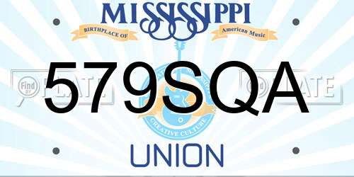 579SQA Mississippi License Plate