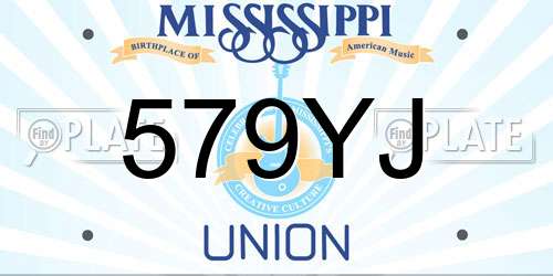 579YJ Mississippi License Plate
