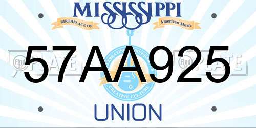 57AA925 Mississippi License Plate