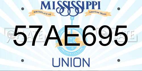 57AE695 Mississippi License Plate