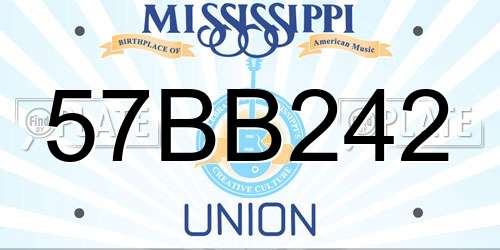57BB242 Mississippi License Plate
