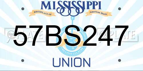57BS247 Mississippi License Plate