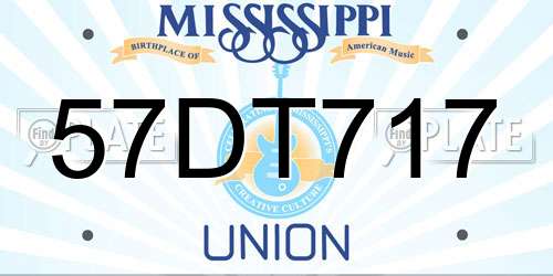 57DT717 Mississippi License Plate
