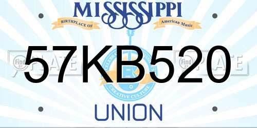 57KB520 Mississippi License Plate