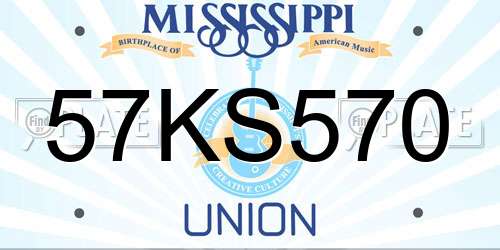 57KS570 Mississippi License Plate