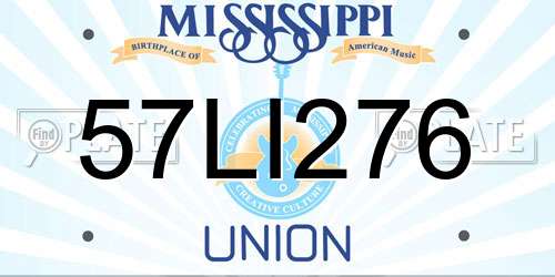 57LI276 Mississippi License Plate