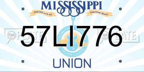 57LI776 Mississippi License Plate