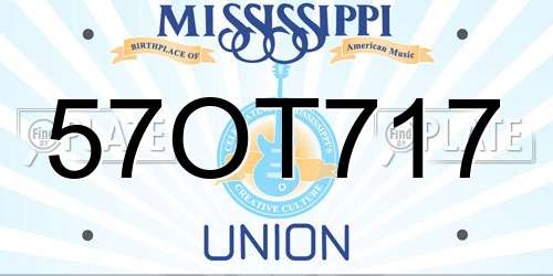 57OT717 Mississippi License Plate