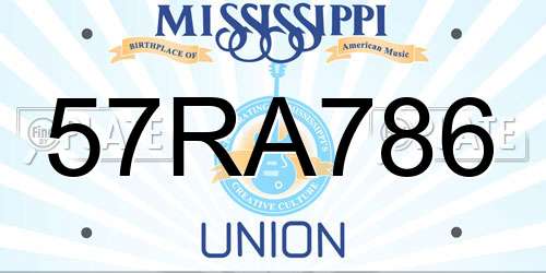 57RA786 Mississippi License Plate