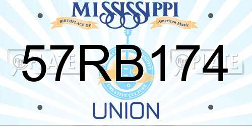 57RB174 Mississippi License Plate