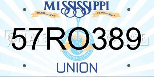 57RO389 Mississippi License Plate