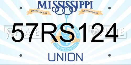57RS124 Mississippi License Plate