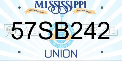 57SB242 Mississippi License Plate