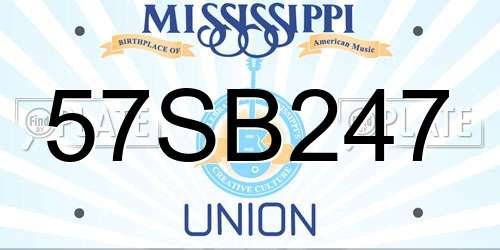 57SB247 Mississippi License Plate
