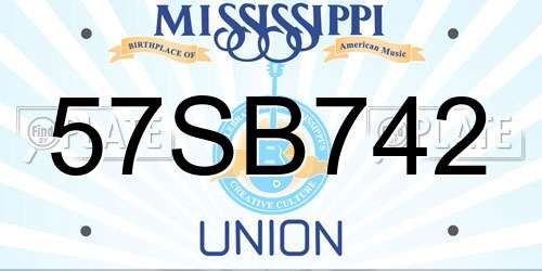 57SB742 Mississippi License Plate