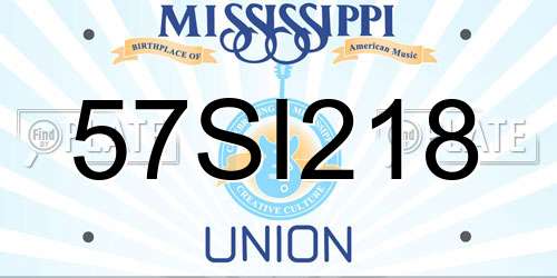 57SI218 Mississippi License Plate