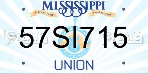 57SI715 Mississippi License Plate