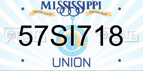 57SI718 Mississippi License Plate