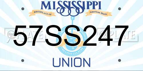 57SS247 Mississippi License Plate