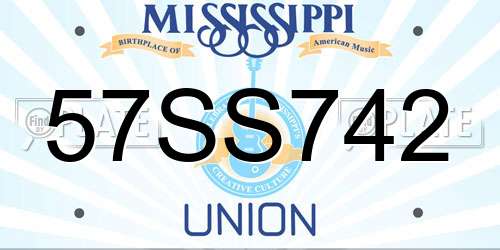 57SS742 Mississippi License Plate