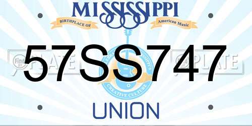 57SS747 Mississippi License Plate