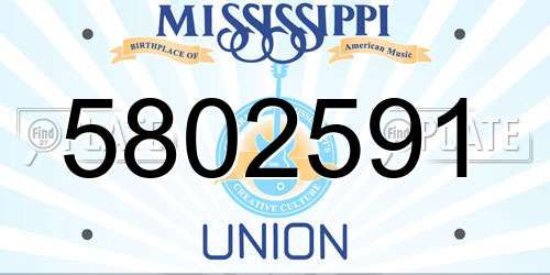 5802591 Mississippi License Plate