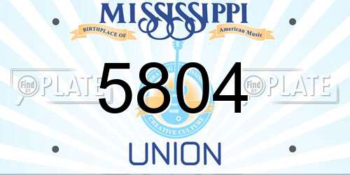5804 Mississippi License Plate