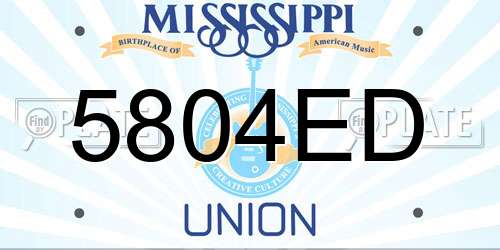 5804ED Mississippi License Plate