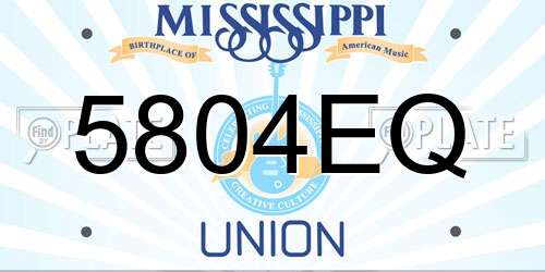 5804EQ Mississippi License Plate