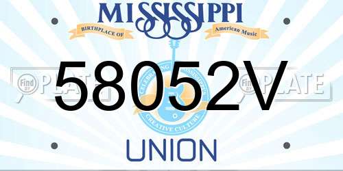 58052V Mississippi License Plate