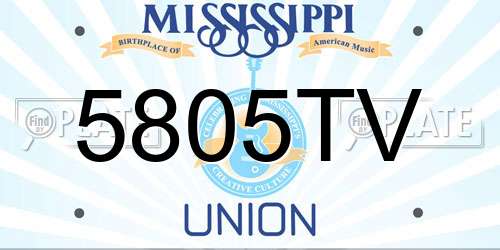 5805TV Mississippi License Plate