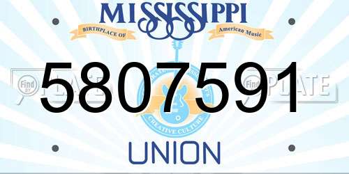 5807591 Mississippi License Plate
