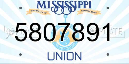 5807891 Mississippi License Plate