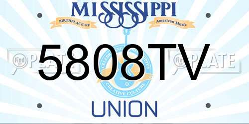 5808TV Mississippi License Plate