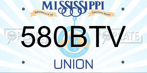 580BTV Mississippi License Plate