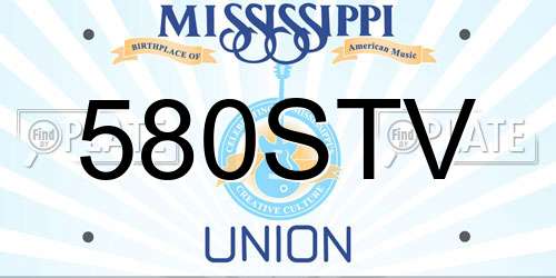 580STV Mississippi License Plate