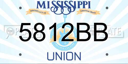 5812BB Mississippi License Plate