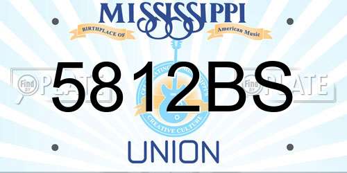 5812BS Mississippi License Plate