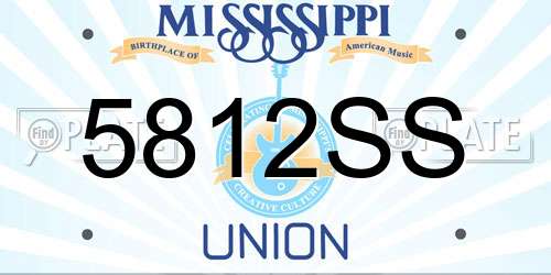 5812SS Mississippi License Plate