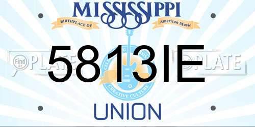 5813IE Mississippi License Plate