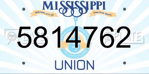5814762 Mississippi License Plate