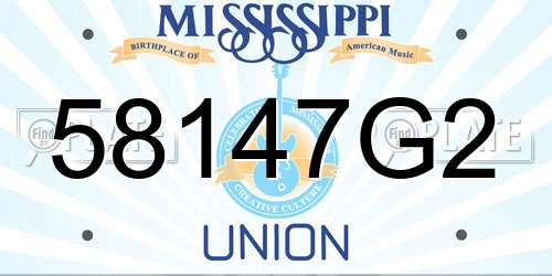 58147G2 Mississippi License Plate