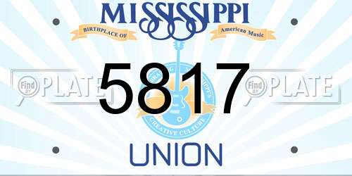 5817 Mississippi License Plate