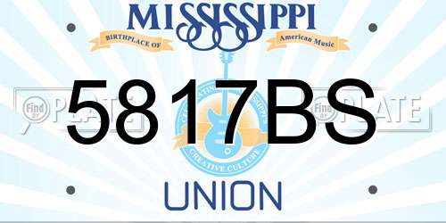 5817BS Mississippi License Plate