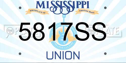 5817SS Mississippi License Plate